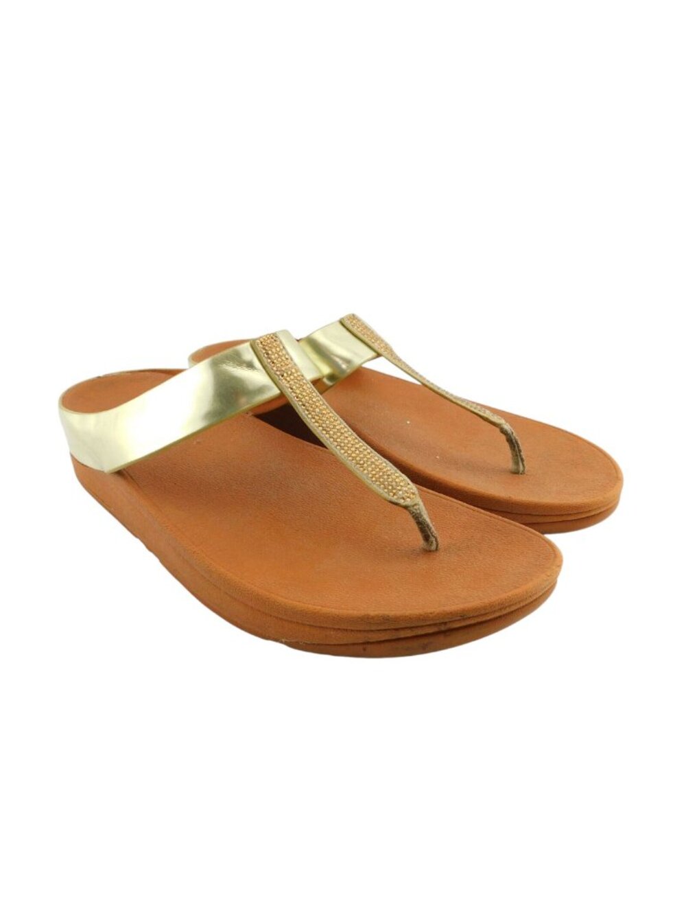 FITFLOP Crystal Thong Gold Sandals 9